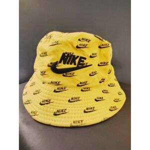 Nike Unisex Reversible Bucket Hat Yellow Black Logo